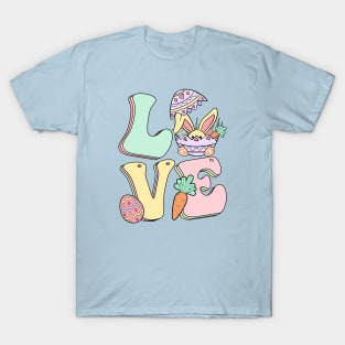 Love Easter Bunny Eggs Cute Colorful Holiday 2024 T-Shirt